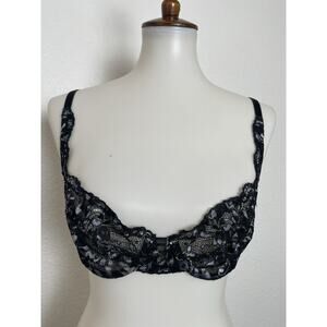 Natori Bra Floral Lace Underwire Intimates Lingerie Vintage